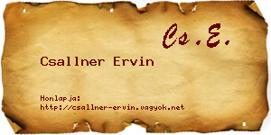 Csallner Ervin névjegykártya